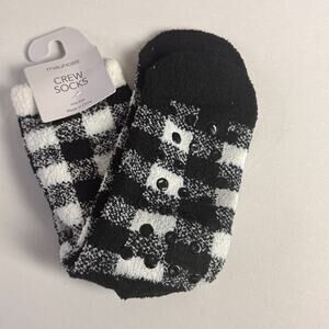 Maurices Black and White Print Crew Style Socks NWT OS